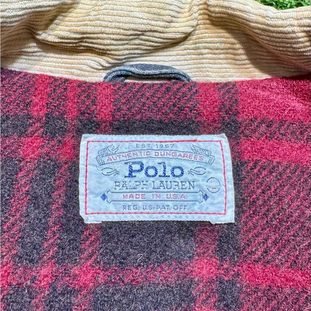 Vintage 70s-80s Polo Ralph Lauren Dungarees Blanket Lined Button Up Denim Jacket - Picture 7 of 11